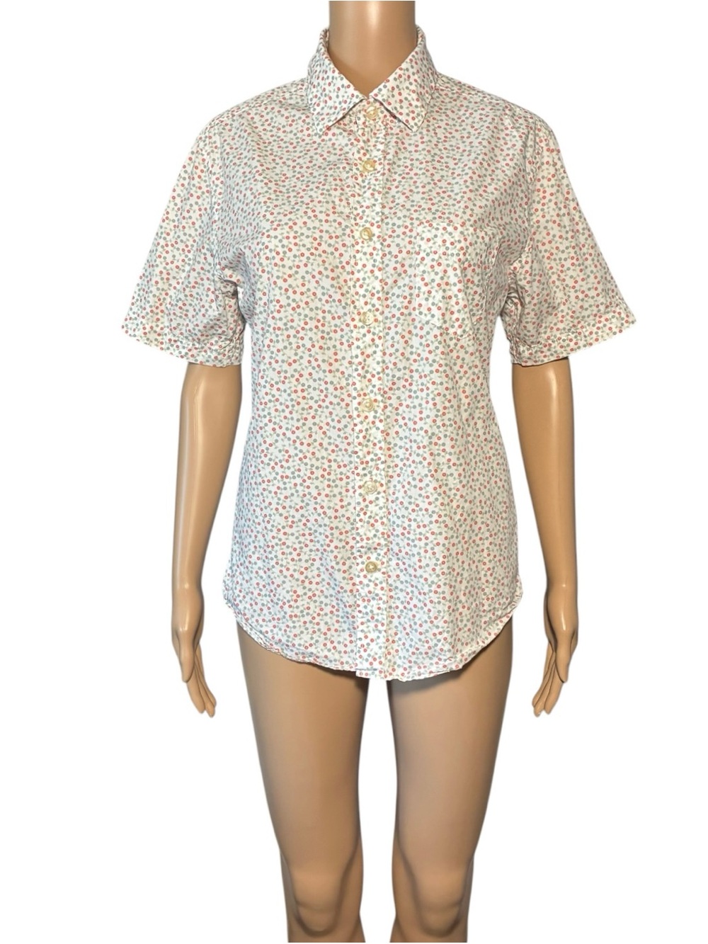 Kennington Men's Shirt Size S Floral Button Down 100% Cotton Short Sleeve Pocket